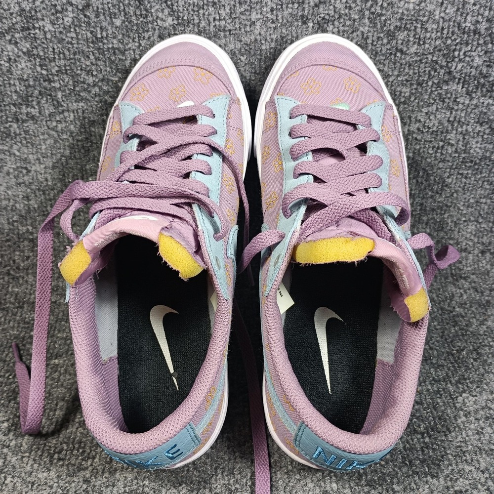 Nike SB Blazer Low Shoes Women Size 7.5 Purple Blue Floral Suede Skate Sneakers - Picture 3 of 9